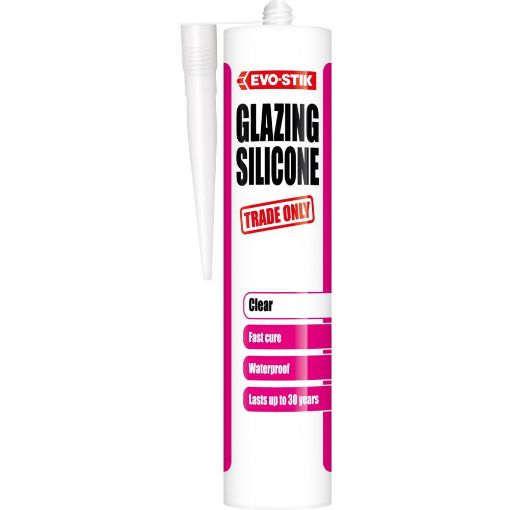 Picture of Bostik Evo-Stik Glazing Silicone Sealant Clear  Cartridge  