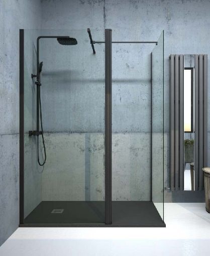 Picture of Aspect 1400mm Wetroom Panel - Matt Black
