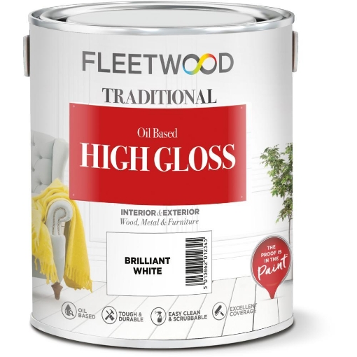 Picture of Fleetwood Oil Based High Gloss 1L Brilliant White (33% Extra Free)
