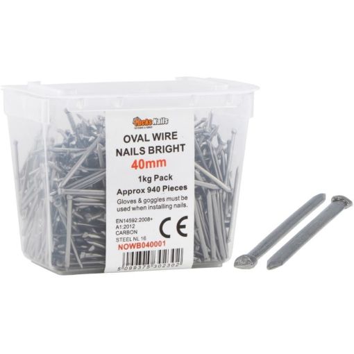 Picture of Oval Wire Nails Bright 40mm x 1Kg