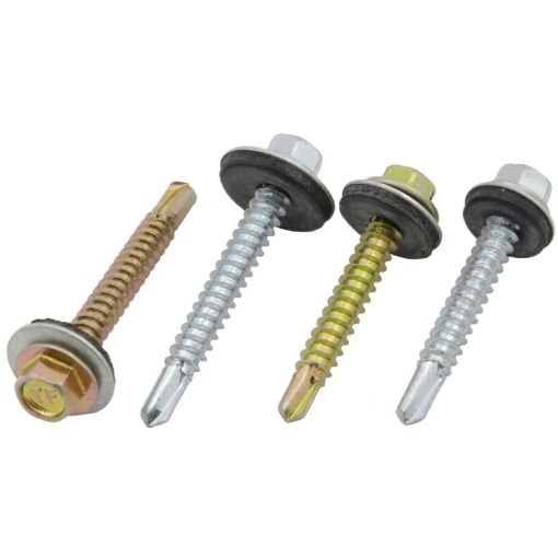 Picture of 5.5x48mm Hex Self Drill Screw 2 Point with Washer 100s - Light Section Steel to Steel