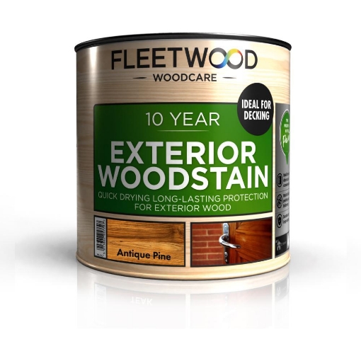 Picture of Fleetwood 1L 10 Year Exterior Woodstain Water Based Antique Pine