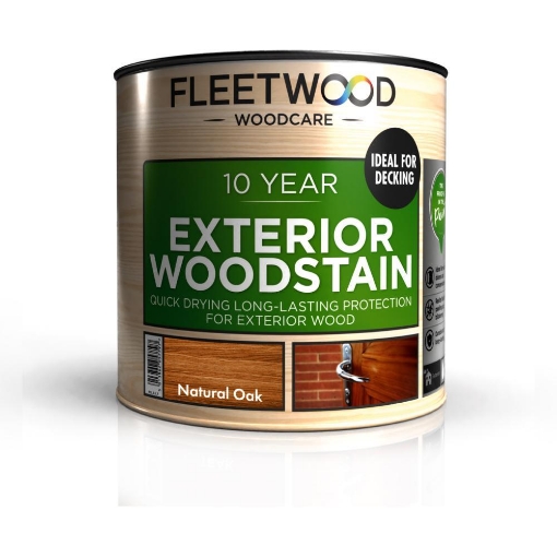 Picture of Fleetwood 1L 10 Year Exterior Woodstain Water Based Nat Oak