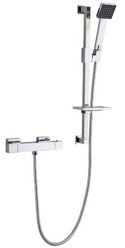 Picture of Niko Square Thermostatic Bar Shower Valve Cw Kit & Fixing Bracket 