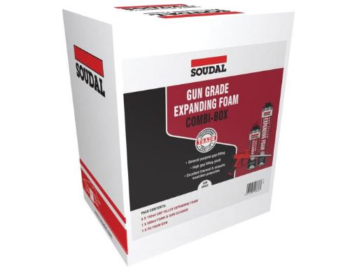Picture of Soudal Gap Filler Expanding Foam Kit- Gun Grade* Contractor Pack (Contains 6 foam, Gun & Cleaner)