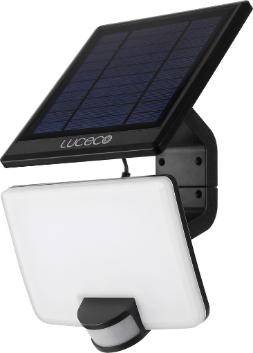 Picture of Luceco Solar Floodlight 11W 1500Lm With Pir And Detachable Solar Panel 4000K