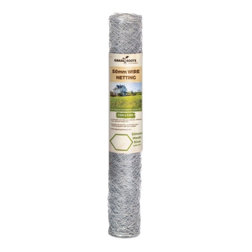 Picture of Grass Roots Galvanised Wire Netting 50mm Mesh 0.6m x 10mtr Roll