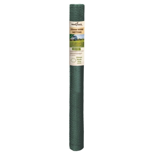 Picture of Grass Roots Green PVC Coated Wire Netting 25mm Mesh 1m x 6mtr Roll