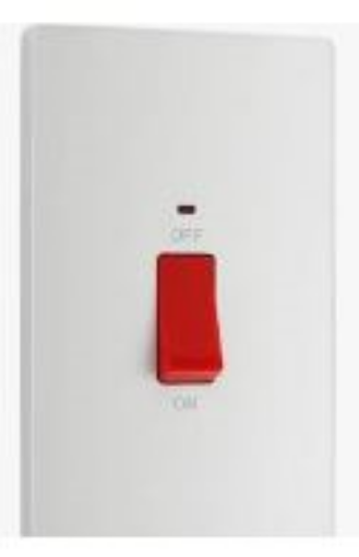 Picture of BG Evolve Rectangular 45A 2 Pole Large Plate LED Switch Pearlescent White