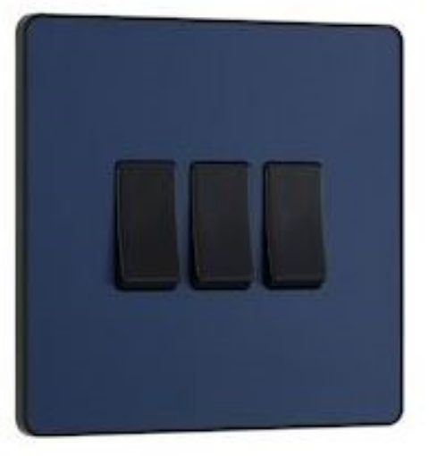 Picture of BG Evolve 20A 16AX 3G 2 Way Light Switch Matt Blue