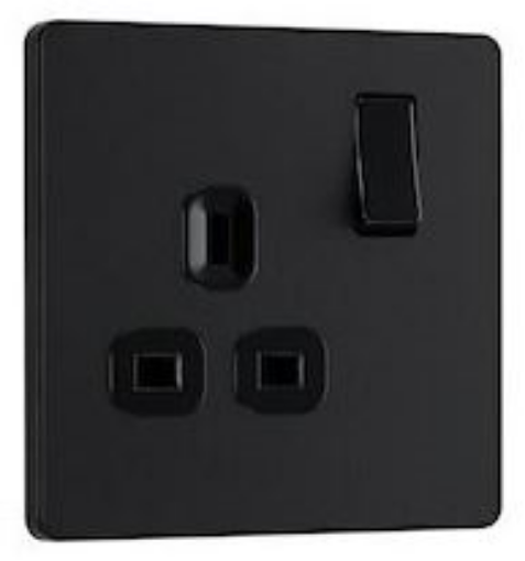Picture of BG Evolve 13A 1 Gang Switched Socket Matt Black
