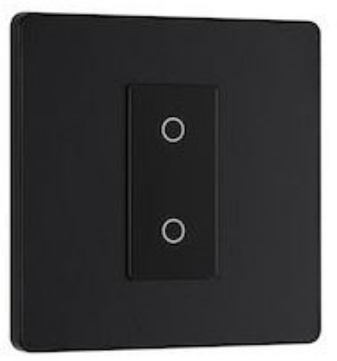 Picture of BG Evolve 1 Gang Single Touch Dimmer Switch SEC 2 Way Matt Black