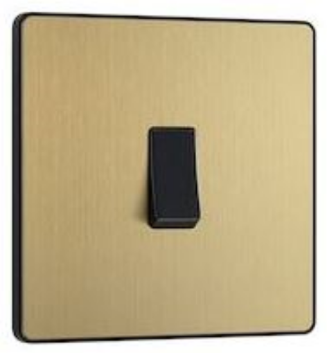 Picture of BG Evolve 20A 16AX 1 Gang Intermediate Switch Satin Brass