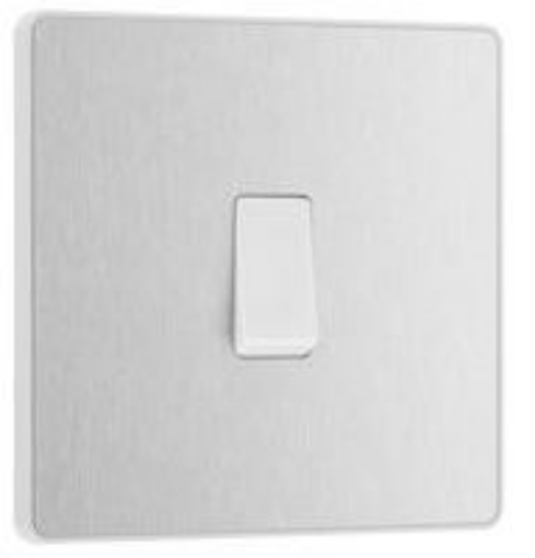Picture of BG Evolve 20A 16AX 1 Gang Intermediate Switch Brushed Steel