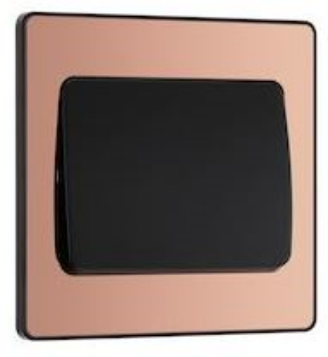 Picture of BG Evolve 20A 16AX 1 Gang 2 Way Light Switch Wide Rocker Polished Copper