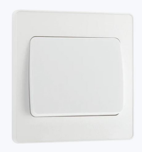 Picture of BG Evolve 20A 16AX 1 Gang 2 Way Light Switch Wide Rocker Pearlescent White