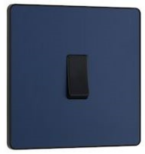 Picture of BG Evolve 20A 16AX 1 Gang 2 Way Light Switch Matt Blue