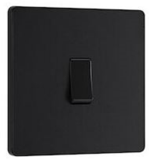 Picture of BG Evolve 20A 16AX 1 Gang 2 Way Light Switch Matt Black