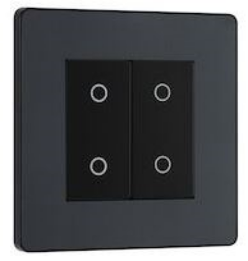 Picture of BG Evolve 2 Gang Single Touch Dimmer SwitchMST 2 Way Matt Grey