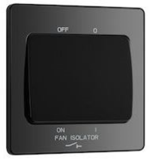 Picture of BG Evolve 1 Gang 3 Pole Fan Isolator Switch - 10A  Black Chrome