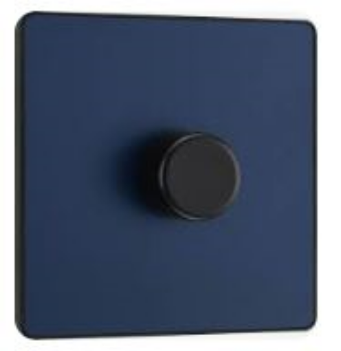 Picture of BG Evolve 1 Gang 2 Way Push Dimmer 200W Trailing Edge Matt Blue