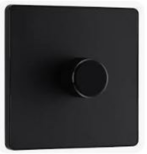 Picture of BG Evolve 1 Gang 2 Way Push Dimmer 200W Trailing Edge Matt Black