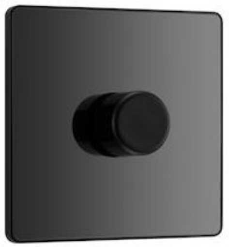 Picture of BG Evolve 1 Gang 2 Way Push Dimmer 200W Trailing Edge Black Chrome