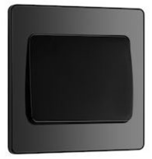 Picture of BG Evolve 1 Gang 2 Way Light Switch Wide Rocker - 20A 16AX  Black Chrome