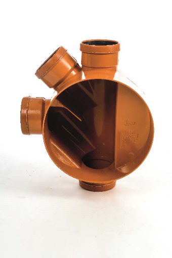 Picture of Wavin (WAJ16) Base Left 90° & 45° Junction 110mm Plus Adj Top/Frame