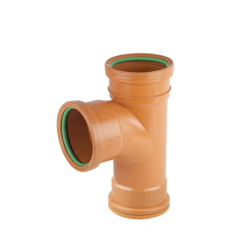 Picture of Wavin Sewer S/S Tee Branch 90° 110mm 2 Collar