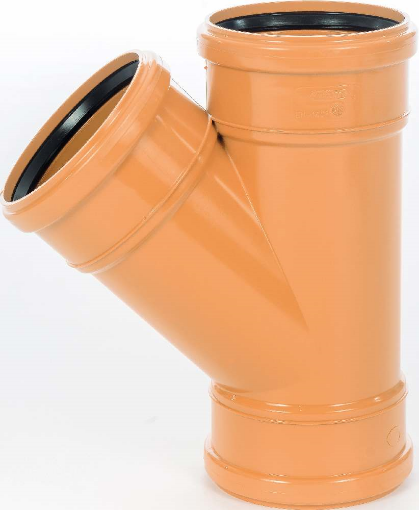 Picture of Wavin Sewer D/S Y Branch 45° 160mm x 110mm 3 Collar