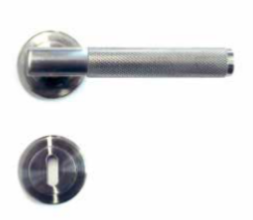 Picture of Sonnato Milan Satin Nickel Knurled Lever On Rose Lockset