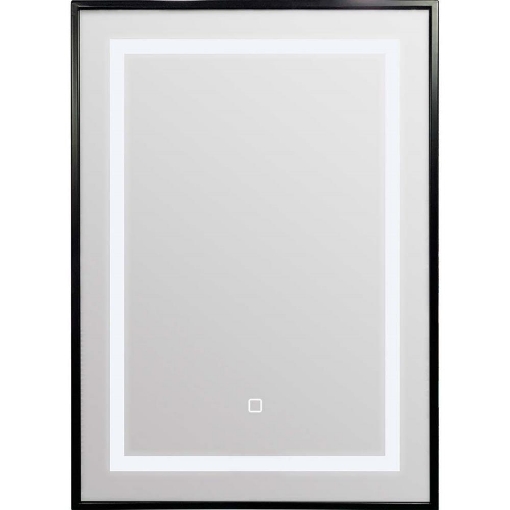 Picture of Tema Palermo Ip44 Black Rect Led Mirror 70x50
